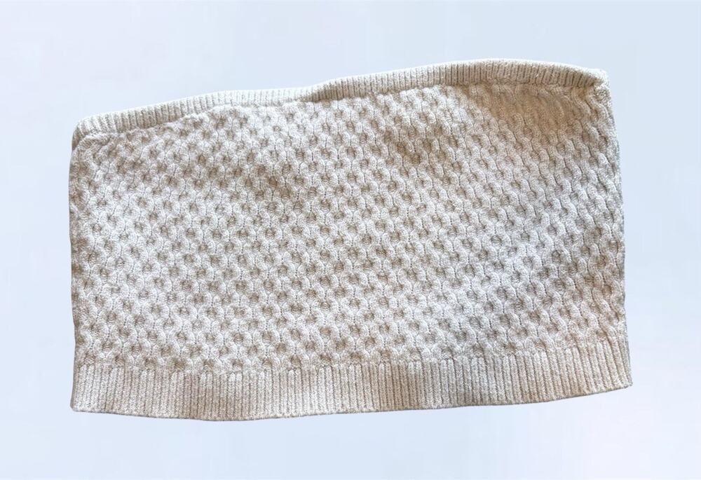 Forever 21 Beige Ribbed Knit Strapless Tube Top Size M